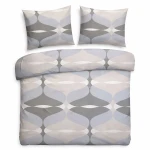 Pościel bawełniana 220x200 Forma Stone szara w geometryczny wzór, Cottonlove