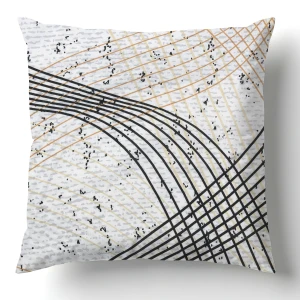 Poszewka dekoracyjna bawełniana 40x40 Flow szara w falujące linie, Cottonlove