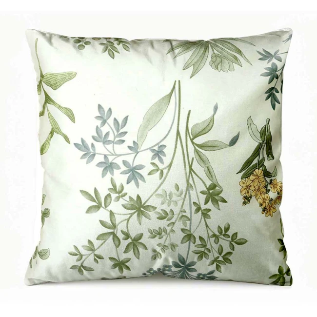  Poszewka satynowa 40x40 cm 100% bawełniana w kolorze zielonym w kwiaty i liście 